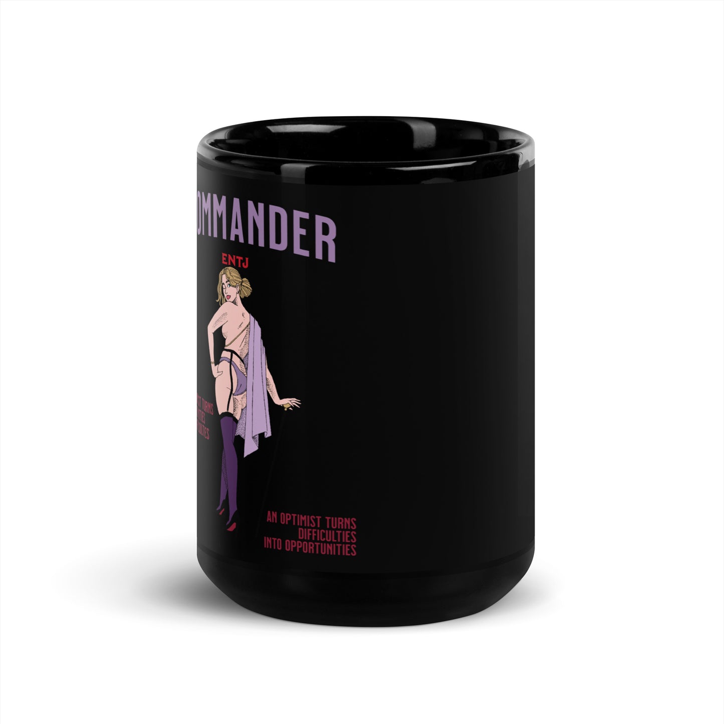 Commandant - Tasse noire brillante