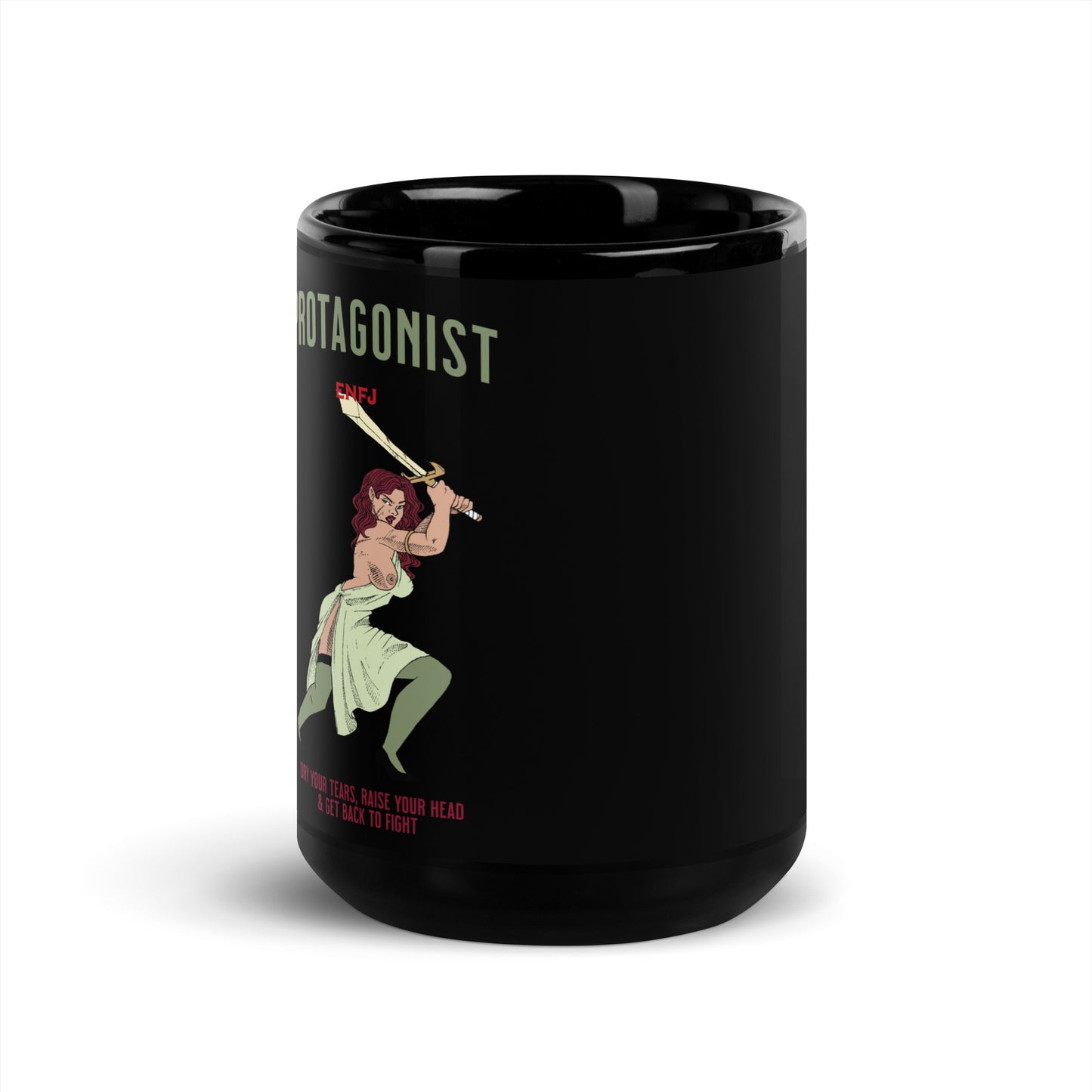Protagoniste - Tasse noire brillante