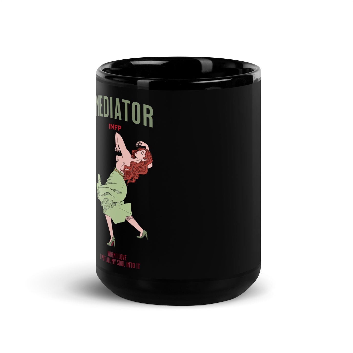 Médiateur - Tasse noire brillante