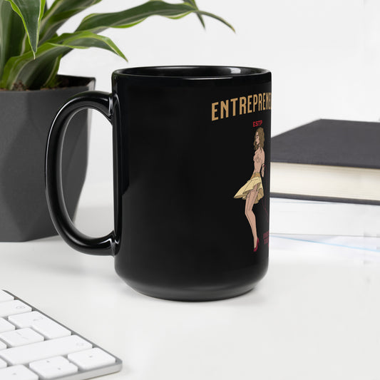 Entrepreneur - Tasse noire brillante