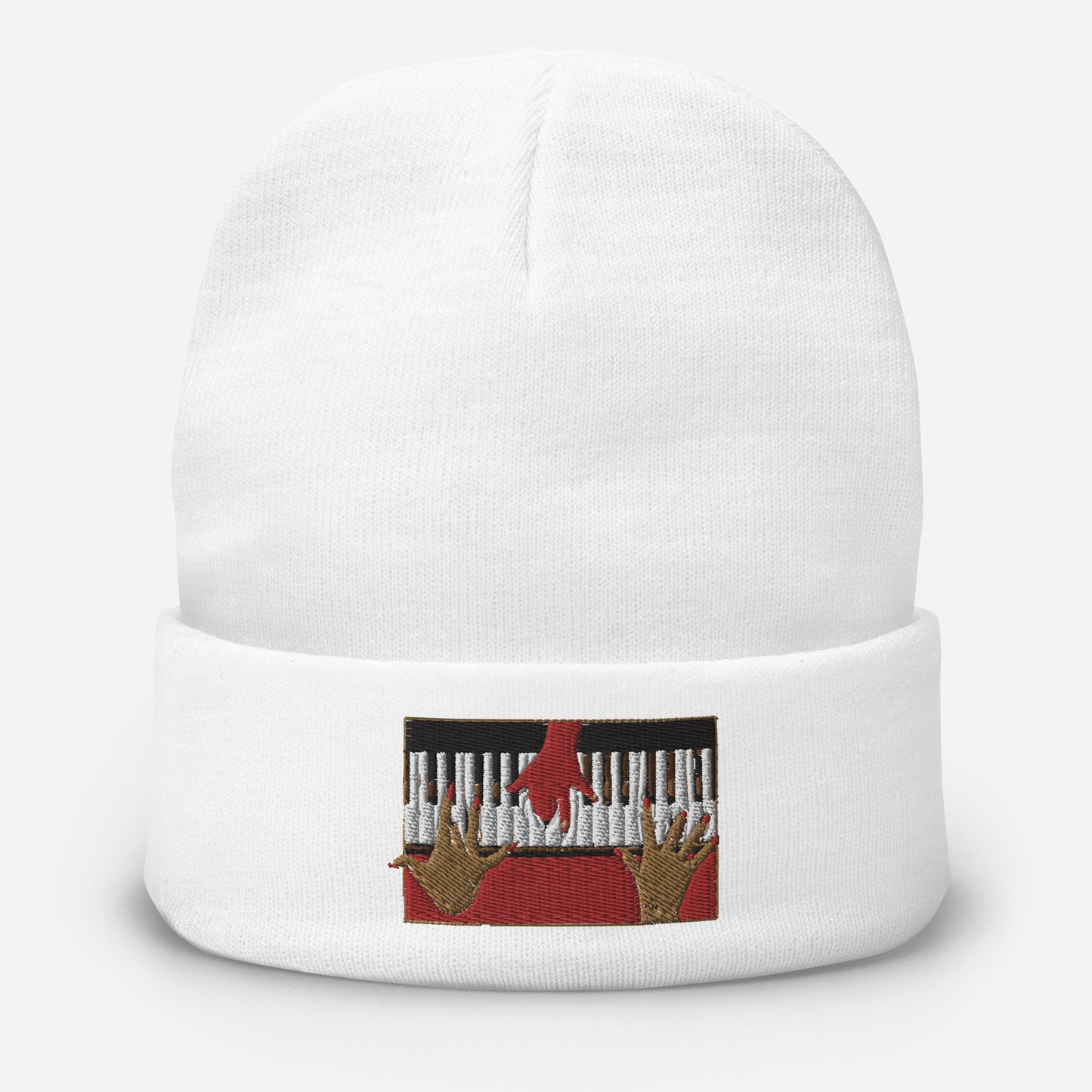 Bonnet brodé piano