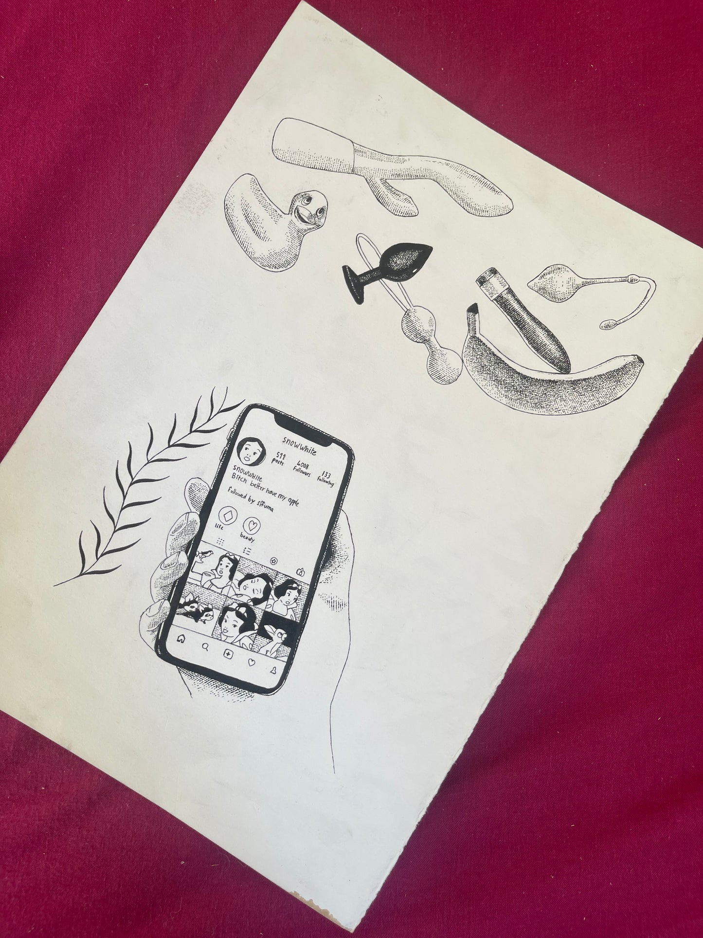 Illustration originale du miroir de Blanche-Neige