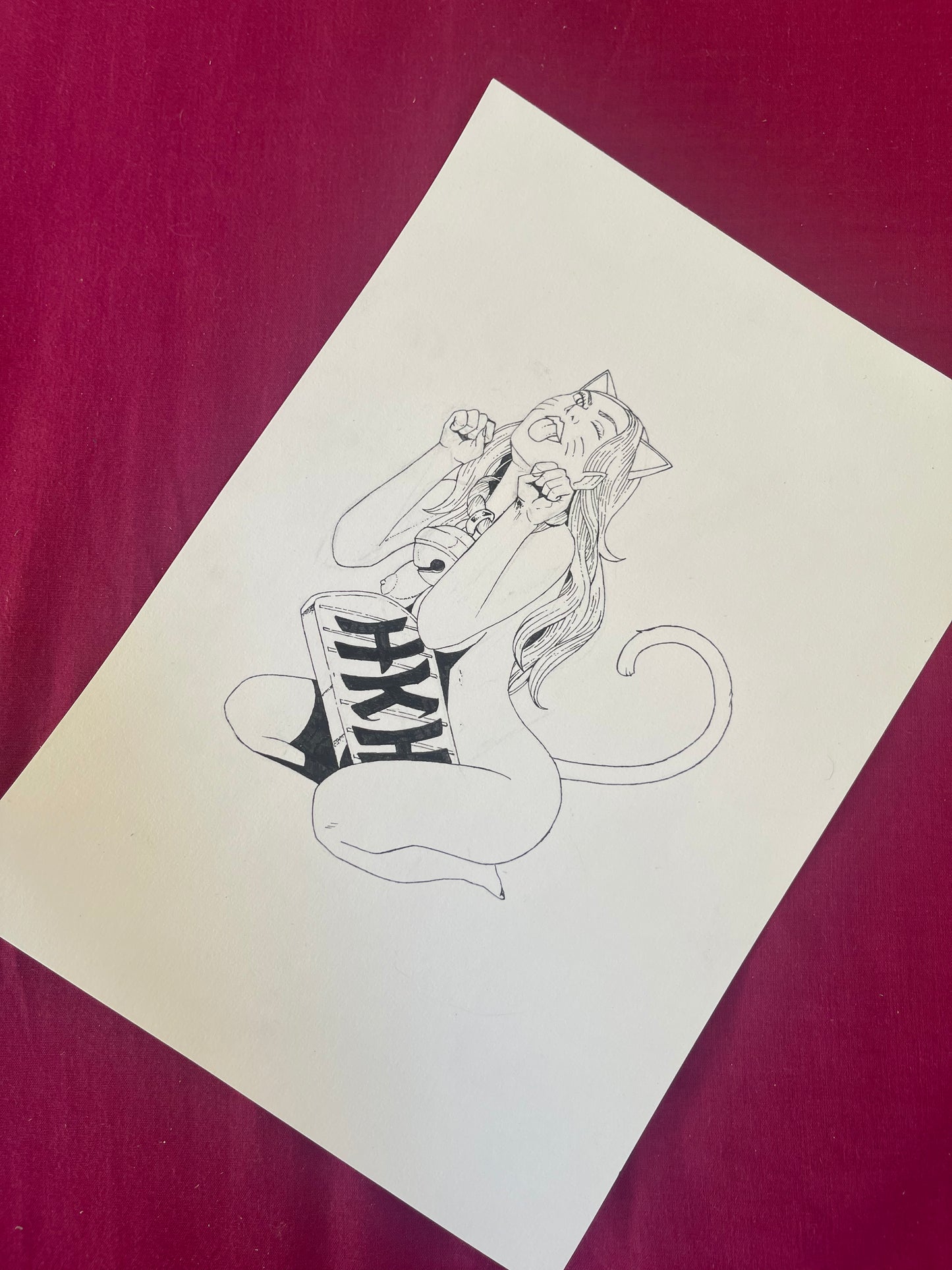 Maneki Neko Illustration Originale