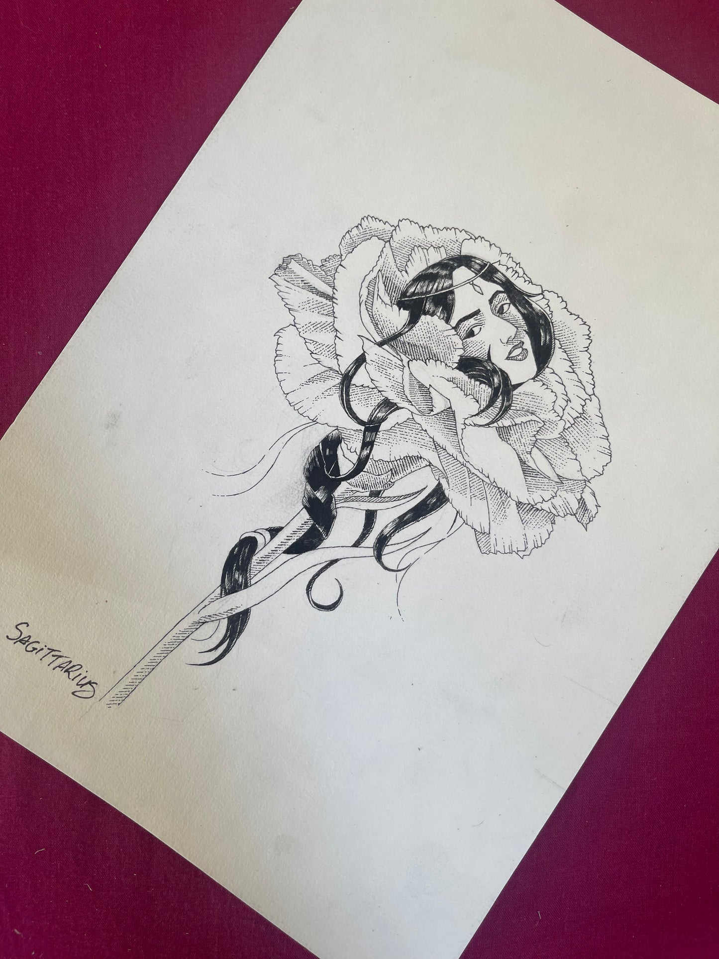 Sagittarius Flower Illustration Original