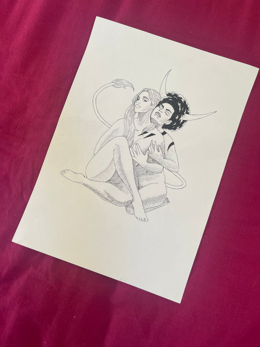 Taurus Cancer Illustration Original